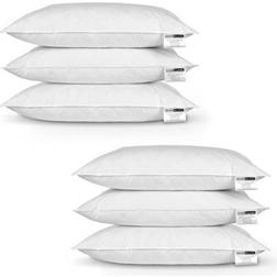 Homescapes 6 Luxury Feather Complete Decoration Pillows White