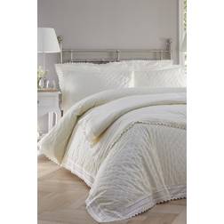 Portfolio Home Balmoral Cream Duvet Cover White, Silver, Beige