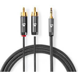 Nedis Premium Minijack 3.5mm 2 Phono/RCA - Guldbelagt - Metalgrå
