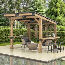 SummerCove Wooden Grill Gazebo 10 Cedar Frame BBQ Gazebo