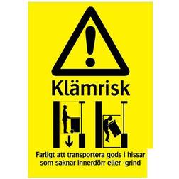 Systemtext Warning Sign "Risk of Crushing" Lift A6 105x148mm