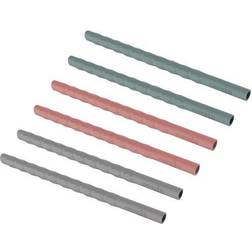 Everyday Baby Silikon Trinkhalme 6er-Set Quiet Grey, Nature Red, Harmony Green