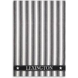 Lexington Icons Twill Waffle Striped Kjøkkenhåndkle Hvit, Svart (70x50cm)