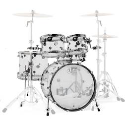 DW Drums Design Series 4pc Acrylic 22'' Shell Pack & Snare, Clear