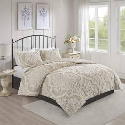 Madison Park Eugenia Bedspread White, Beige (264.16x233.68)