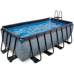 Exit Toys Piscine Stone 400x200x122cm avec pompe filtrante à sable grise