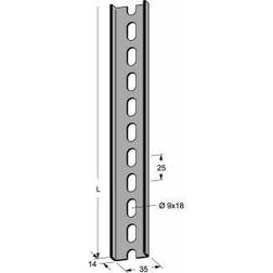 Loftskinne alu-zink 14X35mm/300mm