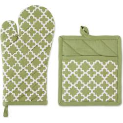 Design Imports Lattice Oven Mitt & Set Pot Holder Green