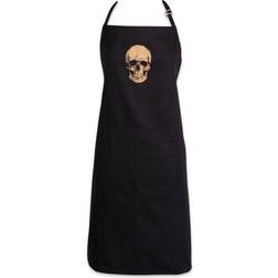 DII Gold Skull Apron Black (88.9x71.1cm)