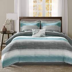Madison Park Saben Bed Linen Blue, Gray (264.2x233.7cm)