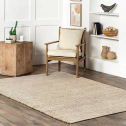 Nuloom Elfriede Solid Jute White, Natural, Brown