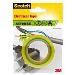 3M Universal 4401YG Ruban Isolant Scotch Jaune, Vert (L x L) 10 m x 15 mm 1 pc