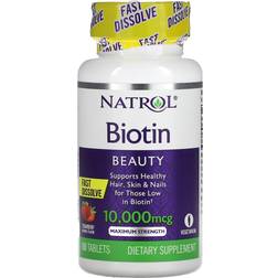 Natrol Biotin Fast Dissolve Strawberry 10000mcg 60 Stk.