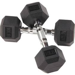 BalanceFrom Rubber Encased Hex Dumbbell 10lb