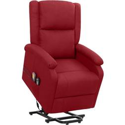 Basic Home Poltrona Alzapersona Massaggiante Rosso Vino Tessuto
