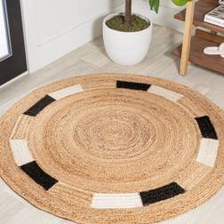 Jonathan Y Porto Geometric Jute Circle Black, Beige, Natural 49x"