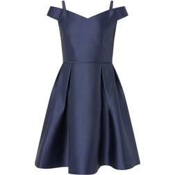 Monsoon Duchess Twill Bardot Prom Dress - Blue