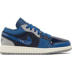 NIKE Air Jordan 1 Low SE Craft GS - Obsidian/French Blue/Sail/Ashen Slate