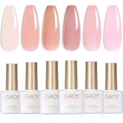 Gaoy Jelly Nude Pink Gel Nail Polish Set 6-pack