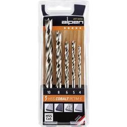 Alpen 0063300005100 Träspiralborrset 5 stycken 4 mm, 5 mm, 6 mm, 8 mm, 10 mm 1.00 st