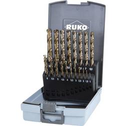 Ruko 215214RO HSSE-Co 5 Metallspiralborrset med 19 delar DIN 338 Cylinderskaft 1 sats