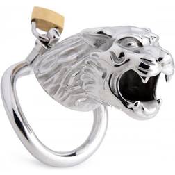 Master Series Tiger King Cage de chasteté avec serrure Argent