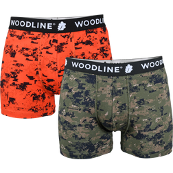 Woodline Boxer Shorts Camo 2-pack - Green/Orange