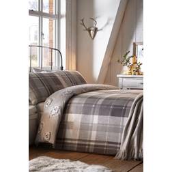 Dreams & Drapes & Drapes Colville Check-100% Duvet Cover Grey (200x200cm)