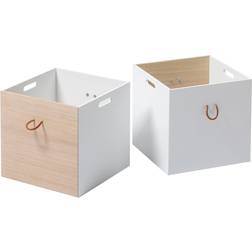 Oliver Furniture Wood Boxes 2pcs White/oak Børneværelses Opbevaringsboks