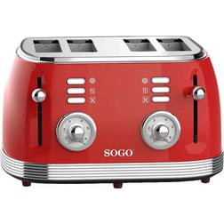 Sogo TOS-SS-5465 4 Scheiben-Toaster Rot