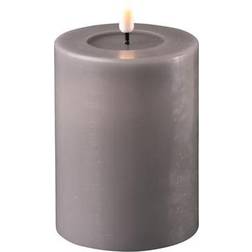 Deluxe Homeart Cube Light Grey LED Candle 10cm