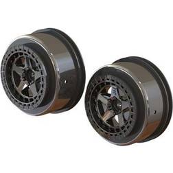 Arrma SC 2.2"/3.0" Wheel, 14mm Hex, Black Chrome (2)