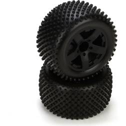 Rear Tire, Premount, Black Wheel (2) 1/10 2WD Circuit