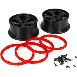 Losi Wheel/Beadlock, Black (2) 1/5 DB XL