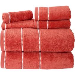 ‎Trademark Global 67-0024-BR Luxury Twist Bath Towel White, Orange