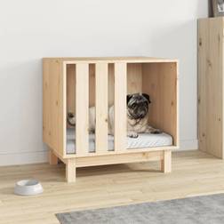 vidaXL Caseta Para Perros Madera Maciza De Pino 60x45x57 cm - Marrón