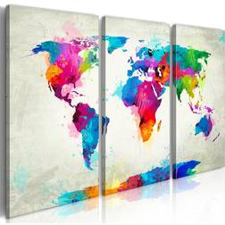 Artgeist Canvas World Map: An Explosion of Colors 120x80 Tavla