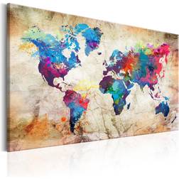 Artgeist Canvas - World Map: Urban Style 120x80 Tavla