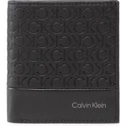 Calvin Klein Leather Trifold Wallet - BLACK