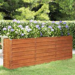 vidaXL Fioriera Rialzato Da Giardino Ruggine 240x40x77 cm Acciaio Corten