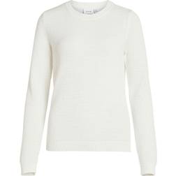 Vila Vidalo O-Neck L/S Knit Top - White Alyssum
