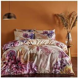 Paoletti Saffa Cotton Duvet Cover Beige, Purple