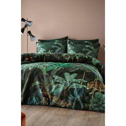 Paoletti 200 Thread Count Midnight Tropics Siona Duvet Cover Yellow, Blue, Multicolour, Green