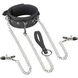 Easytoys Silicone Collar, Leash and Nipple Clamps