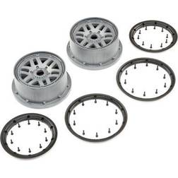 Losi LOS45022 Wheel & Beadlock Set, Grey (2) 5ive-T 2.0