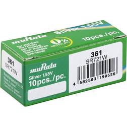 Murata SR721W-PBWW knappcell 361 silveroxid 25 mAh 1,55 V 10 st