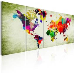 Artgeist Canvas - Colourful Continents 225x90 Tavla