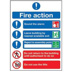 Signs & Labels Safety Sign Fire Action Symbols A4
