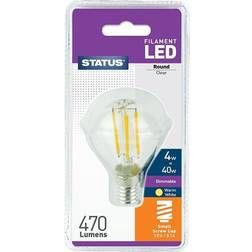 Status 4W 470 Lumens Dimmable Filament LED Round SES Clear Warm White
