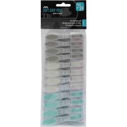JVL Soft Grip Clothes Pegs - Grey